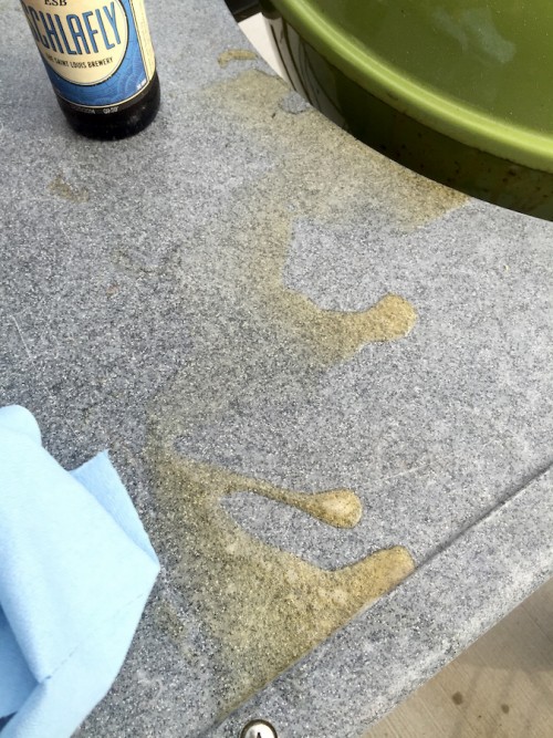 Spilled beer